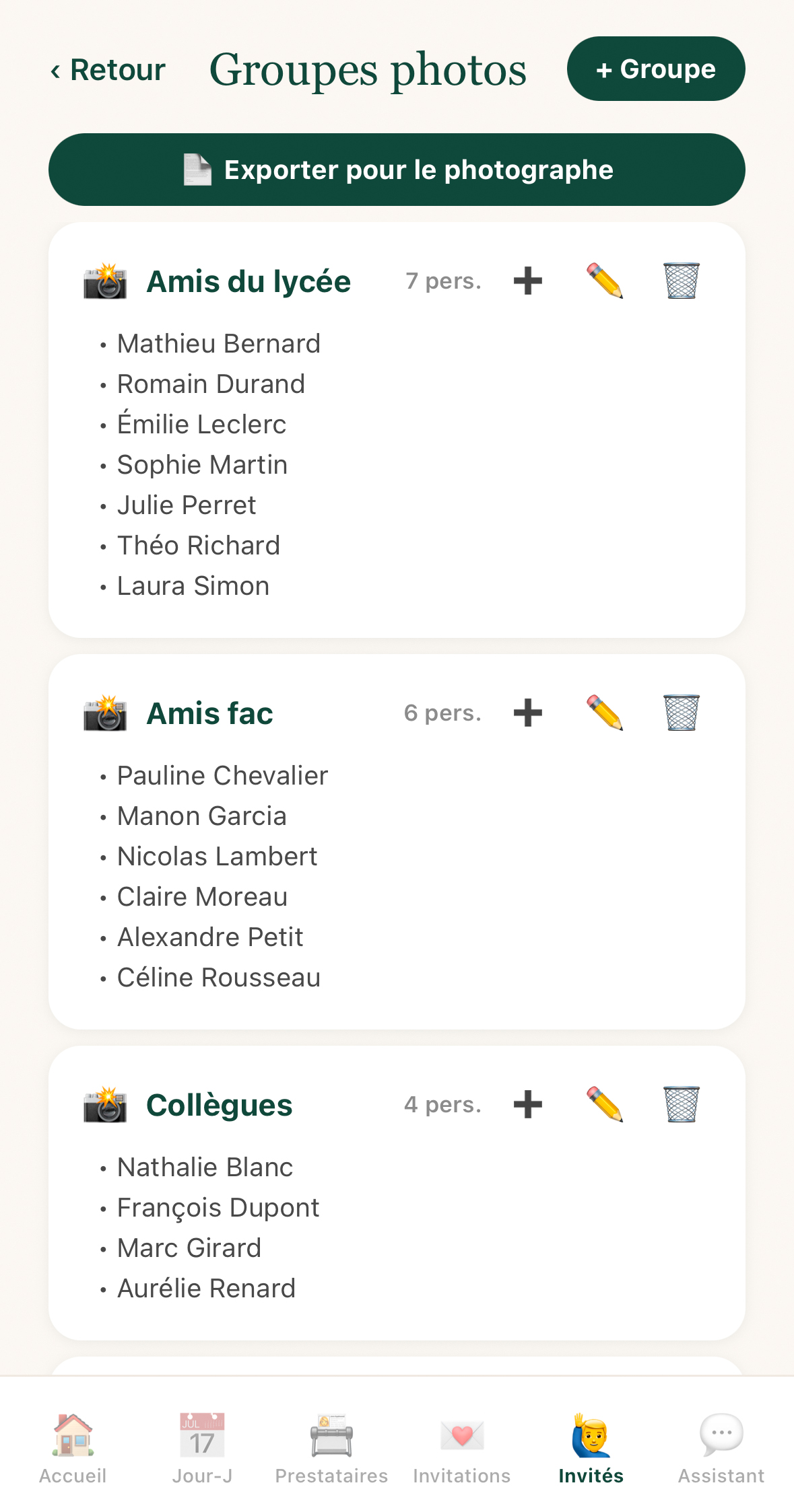 Groupes photos JoyDday - liste des groupes pour le photographe